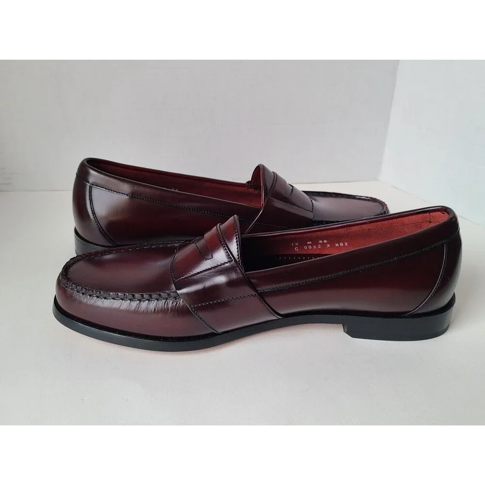 Cole Haan City Penny Loafers Men's 12 M Burgundy Leather Dress Shoes NWOB